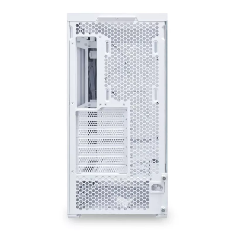 MidiTower korpuss Lian Li LANCOOL 207 — balts, caurspīdīgs panelis, atbalsta ATX/MicroATX/MiniITX, bez barošanas bloka
