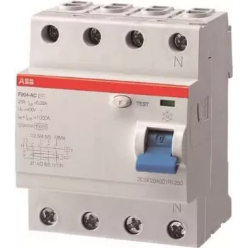 ABB F204A-40/0.30 L NĪKSLES DIFERENCIĀLAIS SLĒDZIS 4P, 40A, 30mA, N savienojums (2CSF204123R1400)