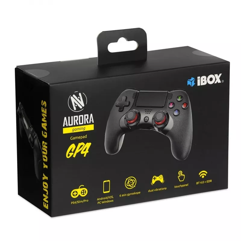 IBox IGP4 Gaming Peripheral Black Bluetooth spēļu kontrolieris analogs/digitāls Android, PC, PlayStation 4, iOS