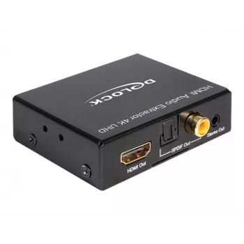 HDMI audio ekstraktors stereo / 5.1 kanālu 4K, adapteris melns