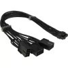 PCIe barošanas adapteris INTER-TECH GPU-02 12-pin uz 3×8-pin (34 cm kabelis)
