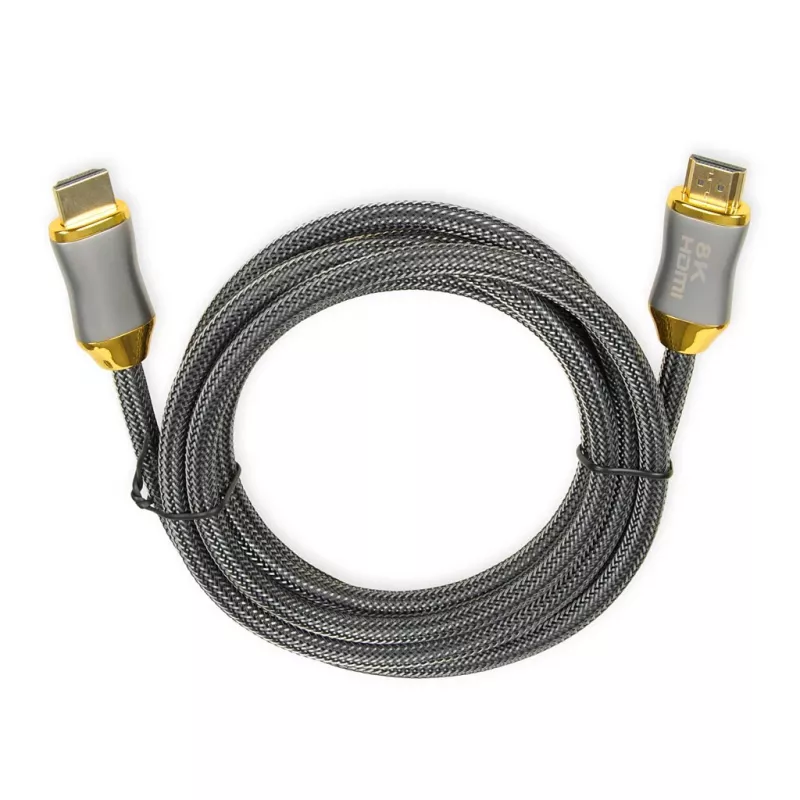 HDMI kabelis IBOX HD08 2 m, HDMI Type A vīriešu–vīriešu, HDMI 2.1, sudraba