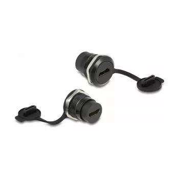 DeLOCK HDMI-A iebūvējamais savienotājs ar aizsargvāciņu Melns 30.3mm 23.5mm