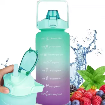 Extralink Motivācijas Ūdens Pudele, 2000ml, Zaļi-Violeta, BUT-190