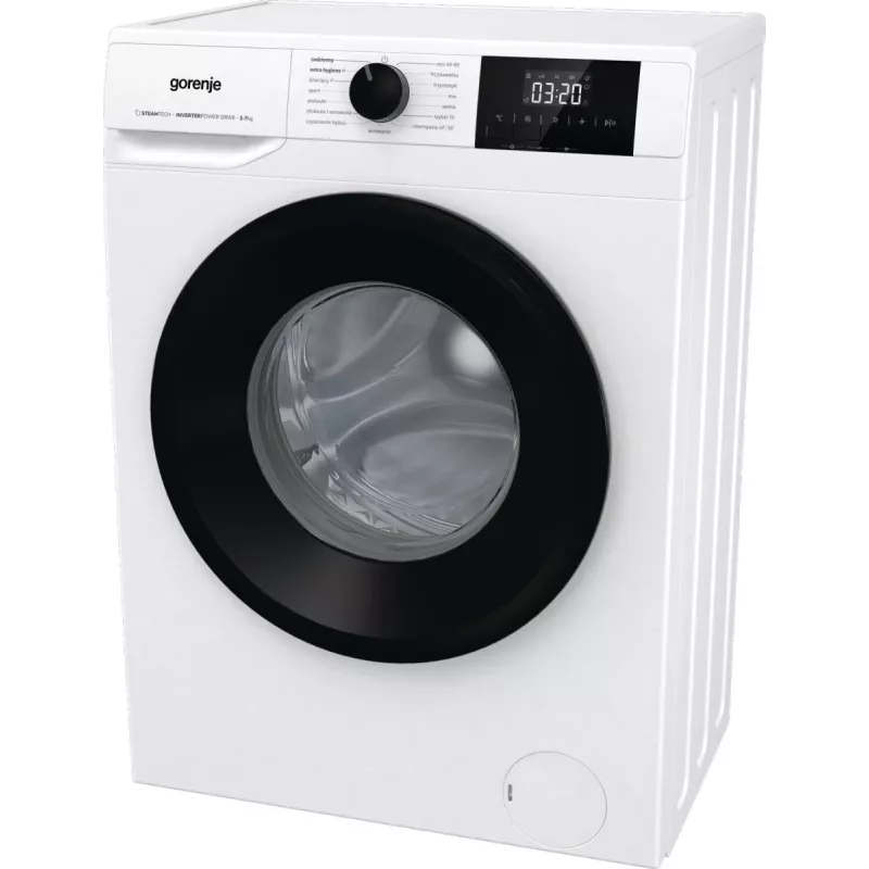 Brīvstāvoša veļas mazgājamā mašīna Gorenje W3NGPI72SBS, 7 kg, 1200 RPM, invertora motors, tvaiks, 15 programmas, balta