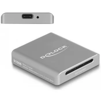 DeLOCK 91006 karšu lasītājs SD pelēks USB Type-C 10000 Mbit/s