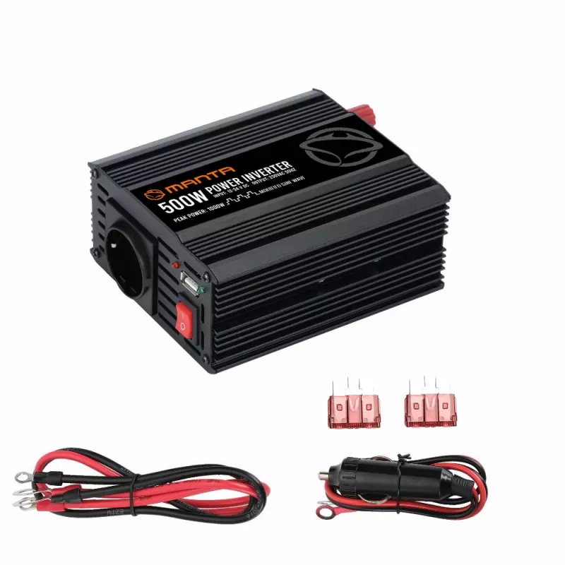 MANTA MPI500M 500W / 1000W maksimums līdzstrāvas maiņstrāvas pārveidotājs