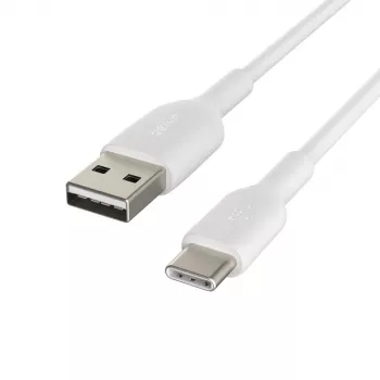 USB-C uz USB-A kabelis PVC balts 15 cm