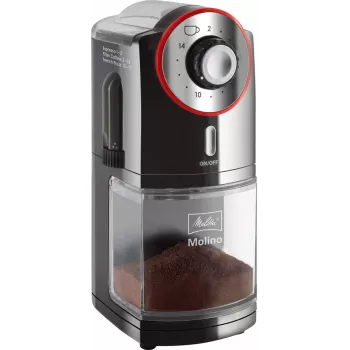 Kafijas dzirnaviņas Melitta Molino 100 W Melns, Sarkans, Nerūsējošais tērauds