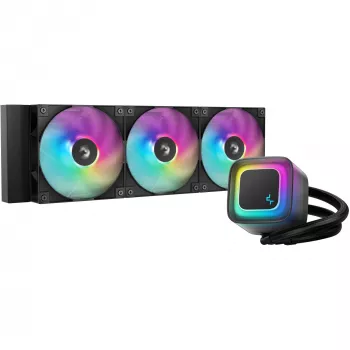 All-in-one šķidruma dzesētājs DeepCool LE360 V2, 3x 120 mm ventilatori, Hydro Dynamic Bearing, melns, atbalsta LGA1150/1151/1155/1200/1700/AM4/AM5