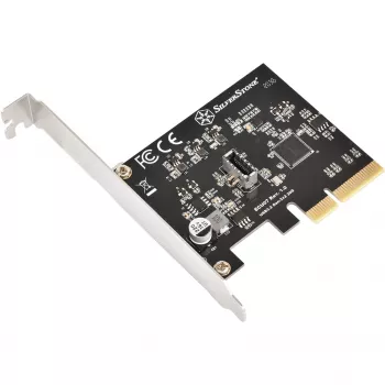 SilverStone SST-ECU07 PCIe 3.0 x4 USB 3.2 Gen 2x2 adaptera karte, 1x iekšējais USB-C, zema profila