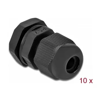 Kabeļa uzmava DeLOCK 60192 Melna Plastmasa 10 gab.