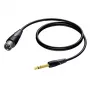 Audio kabelis Procab XLR vīrišķais uz 6.3 mm (1/4 collas) ligzdu vīrišķo, stereo, 3 m