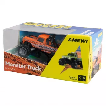 Vadāmais monstro truks Amewi DieCast 1:64 RTR Oranžs, Liešanas metāla virsbūve, Gatavs braukšanai