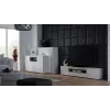 Sideboard Cama Meble VIVA 150 — balts/matēts balts un sonoma ozols, 3 durvis, 5 plaukti, 1500×450×800 mm