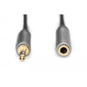 Digitus Audio pagarinājuma kabelis 3.5 mm ligzda uz 3.5 mm spraudni 1.8 m Melns