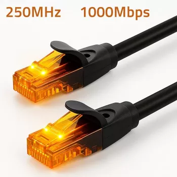 Tīkla vads UTP Cat6 QOLTEC 25 m, 2×RJ45, melns