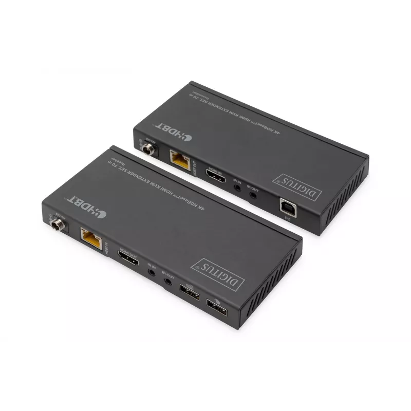KVM pagarinātāju komplekts Digitus 4K HDBaseT HDMI 70 m vadu