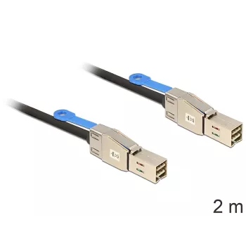 DeLOCK 83395 SAS kabelis 2 m Melns