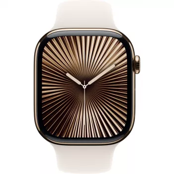 APPLE Watch Series 10 GPS + Cellular 46mm Zelta Titāna Korpuss ar Starlight Sport Siksniņu - S/M