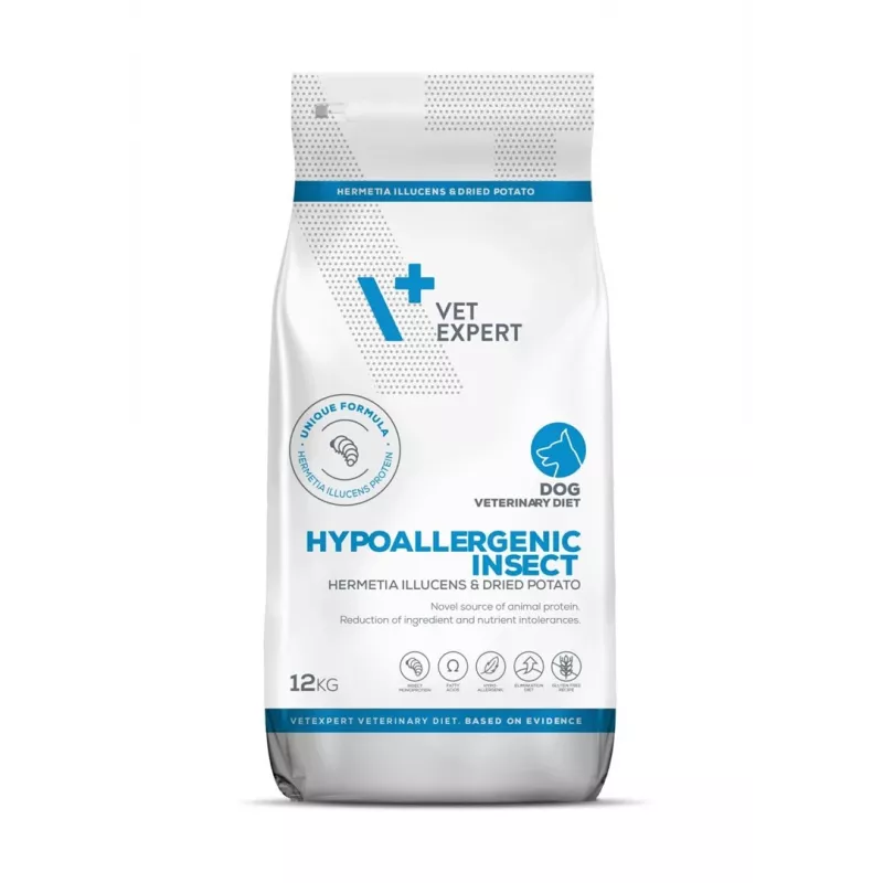 VET EXPERT Veterinary Diet Hypoallergenic Insect Dog - sausā barība suņiem - 12 kg