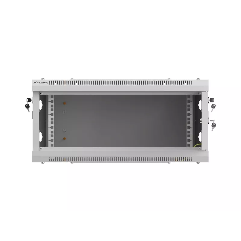 Pie sienas montējams 19 collu instalācijas skapis LANBERG WF01-6404-00S 4U 600×450 mm, pelēks