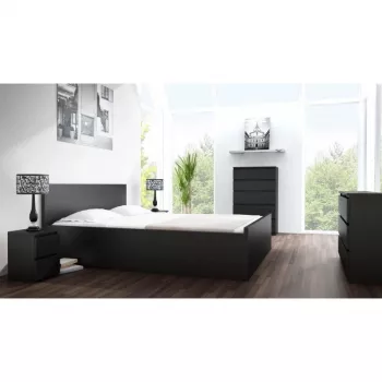 Naktsgaldiņš Topeshop M2 CZERŅ, 2 atvilktnes, melns, 300×300×400 mm