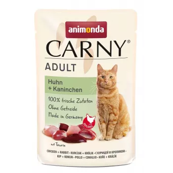 ANIMONDA Carny Adult Chicken and rabbit - mitrā barība kaķiem - 85g