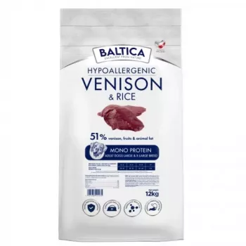 BALTICA Nutraceutic Hipoaalerģiska suņu barība lielām un īpaši lielām šķirnēm Brieža gaļa ar rīsiem - sausā barība - 12kg