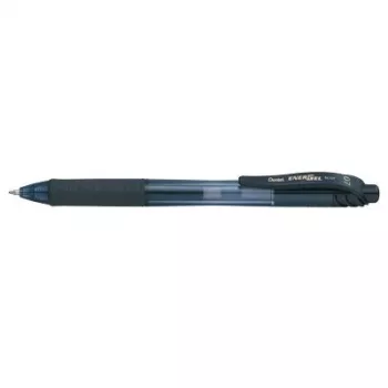 Pentel Energel X - ievelkamā gēla pildspalva - melna - caurspīdīga - plastmasa - gumija - abām rokām