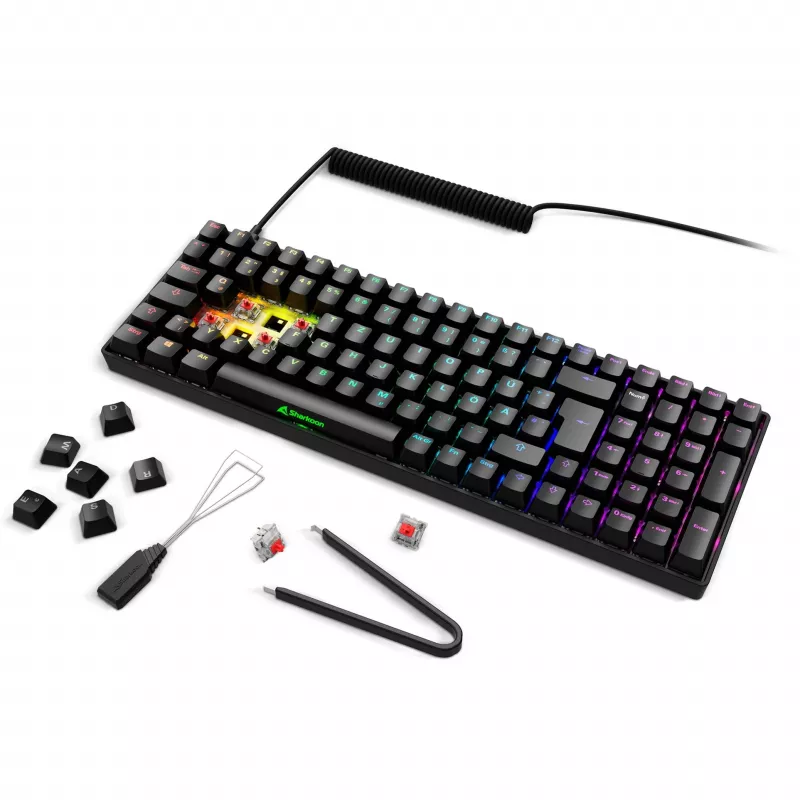 Sharkoon SGK50 S2 bezvadu spēļu tastatūra RF Wireless QWERTZ vācu