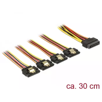 SATA kabelis DeLOCK 60157 0,3 m SATA 15-pin uz 4 x SATA 15-pin daudzkrāsains