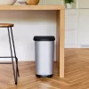 ROTHO Ribo Silver - pedāļu atkritumu spainis – 35l