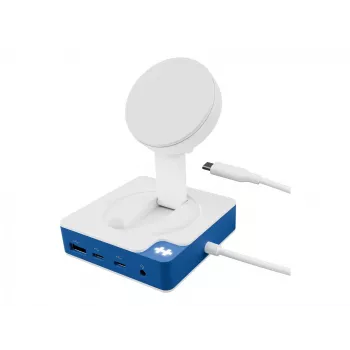 Hyper HyperDrive Flex MagCharge USB-C Centrmezgls, Balts/Zils | HD8100BUGL | 1 HDMI ports