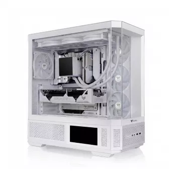 PC korpuss THERMALTAKE Midi View 370 TG ARGB Snow/White ar rūdītu stiklu un ARGB apgaismojumu