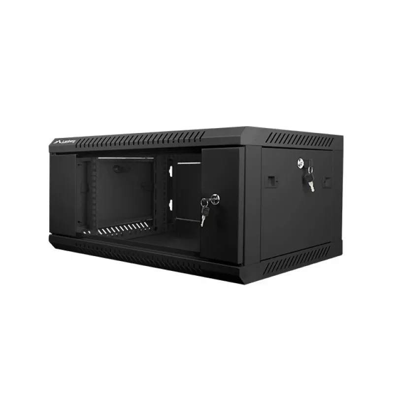 Sienas stiprinājuma karkass LANBERG WF01-6404-10B 4U 19 collu 600×450×285 mm IP20 melns, 60 kg slodze
