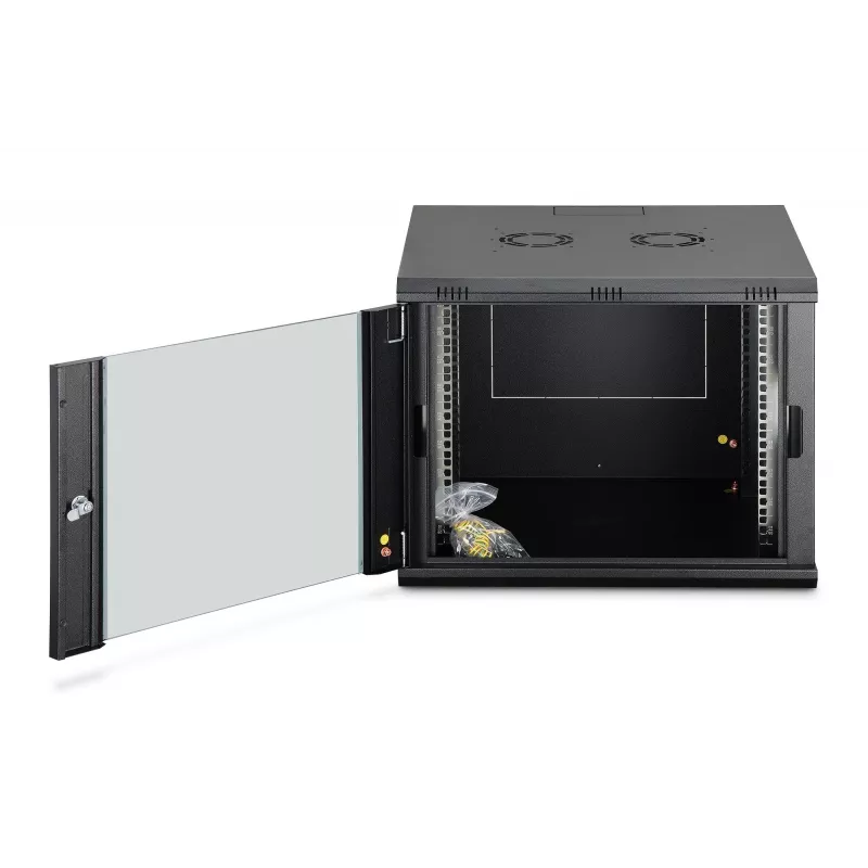 Pie sienas montējams tīkla skapis DIGITUS Dynamic-N 9U 19 collu 600x600 mm, IP20, ar atslēgas slēdzi, neizjauktā veidā