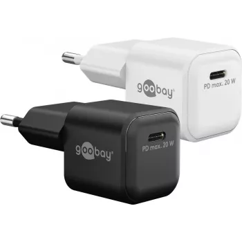 Goobay USB-C PD GaN Fast Charger Nano (20 W) melns (79150)