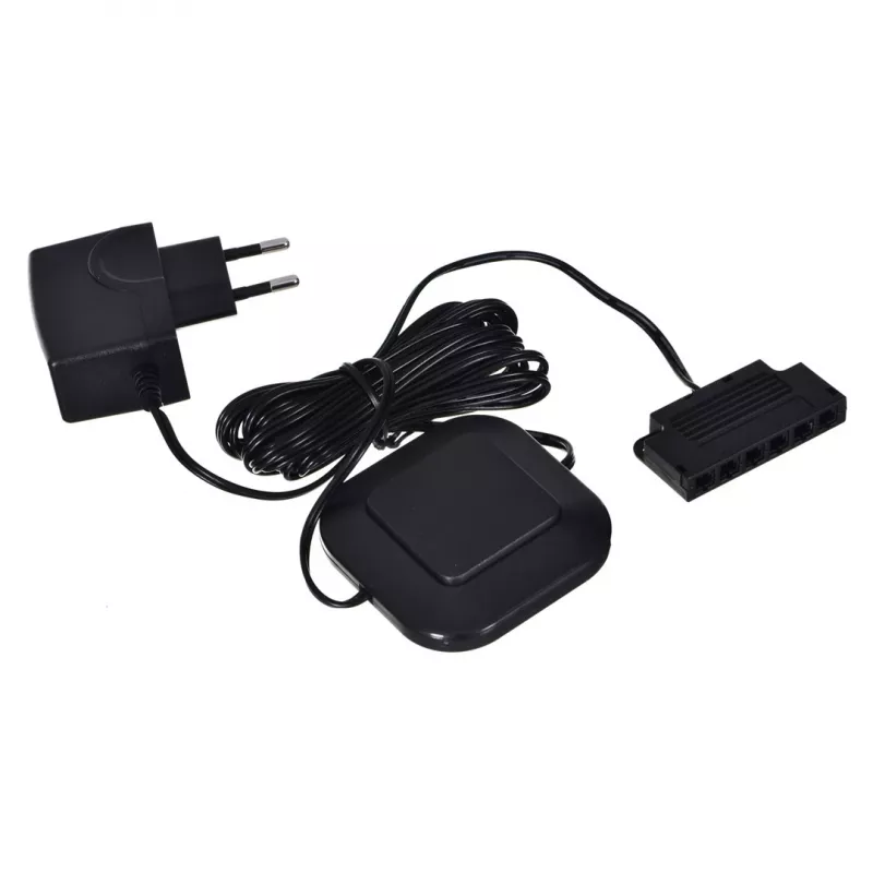 LED plauktu lampa cama meble 2LED zila, taisnstūra, virsmas montāža, caurspīdīga/melna