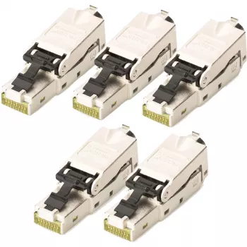 Digitus CAT 6A lauka savienotājs STP 5 gab. RJ-45 vīrišķais sudraba krāsā