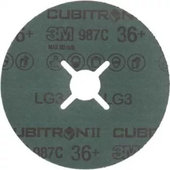 3M Cubitron II Šķiedru Disks 125x22 mm, grauds 36+ — 25 gab. iepakojums
