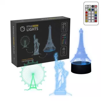 Manta SNL125RGB RGB 3D dekoratīvā LED lampa ēku apgaismošanai