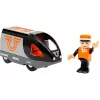 BRIO pasažieru vilciens 63604700 oranžs-melns, koka rotaļu vilcieniņš, saderīgs ar BRIO sliedēm