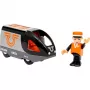 BRIO pasažieru vilciens 63604700 oranžs-melns, koka rotaļu vilcieniņš, saderīgs ar BRIO sliedēm