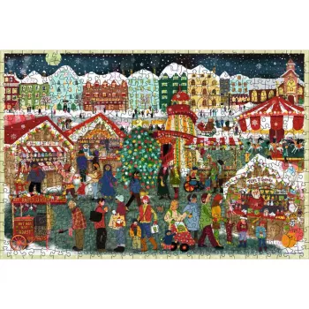 Puzle Ravensburger Wooden Puzzle Christmas Market — 500 koka gabali