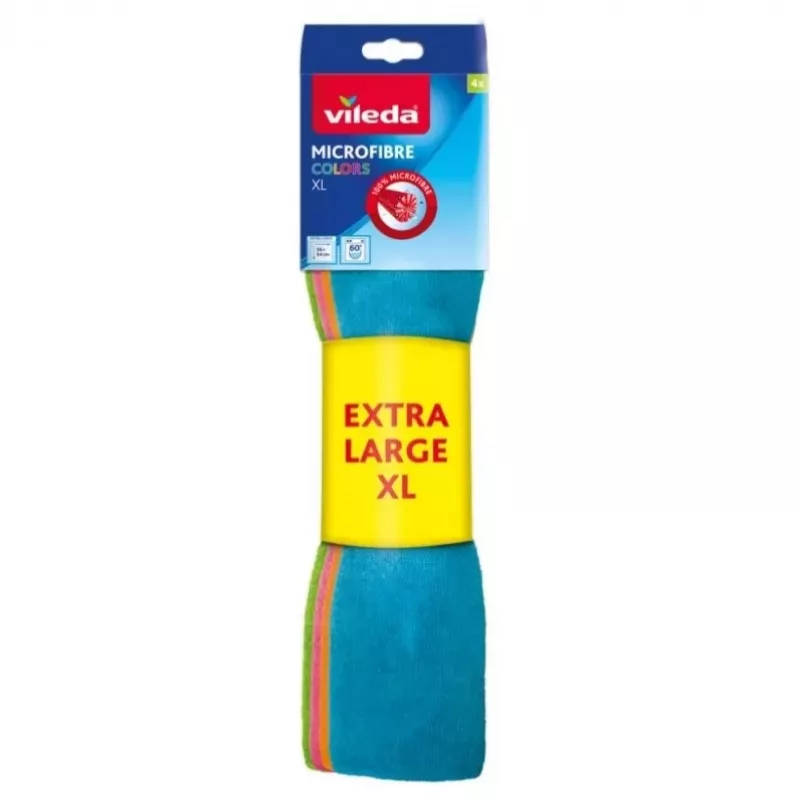 Tīrīšanas lupatiņa Vileda Microfibre Cloth Colors Extra Large 4 gab.