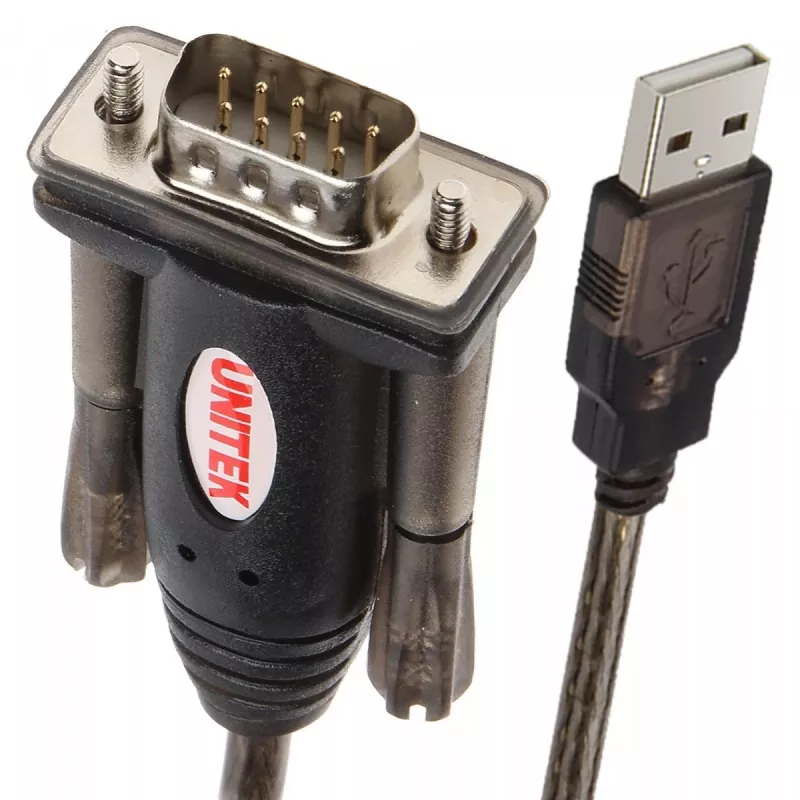 UNITEK Y-105 seriālais kabelis Melns 1.5 m USB Type-A DB-9