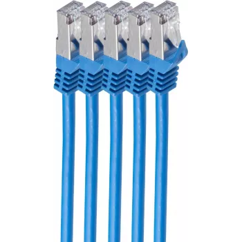 Tīkla kabelis ShiverPeaks BS75511-0.5B-SET5, 0.5 m, Cat7, S/FTP, zils