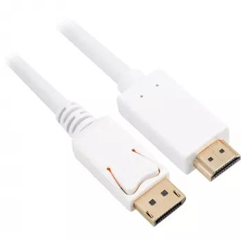 Sharkoon Adaptera kabelis DisplayPort 1.2 > HDMI 4K Balts 3 Metri