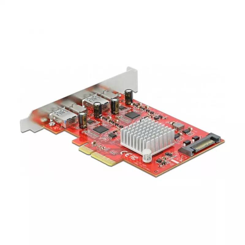 DeLOCK PCI Express x4 paplašināšanas karte ar 4 USB 10 Gbps portiem (2x Type-A, 2x Type-C)
